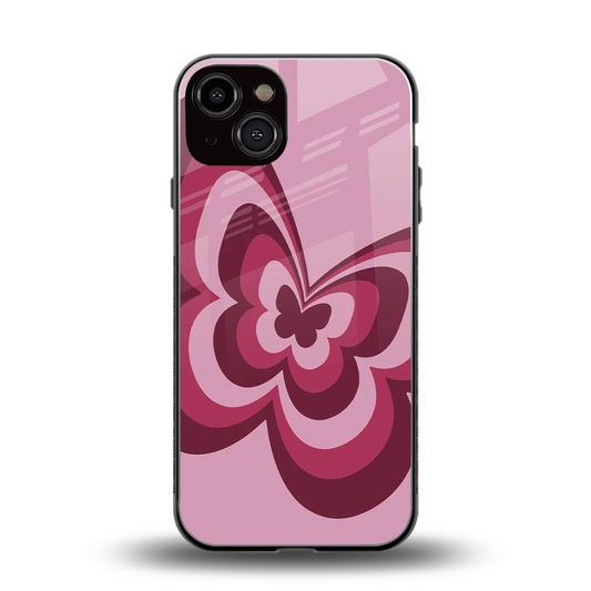 Y2K Magenta Butterfly back phone cover | glass case for iphone 13