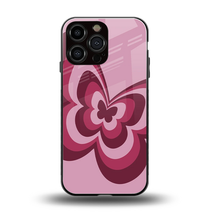 Y2K Magenta Butterfly back phone cover | glass case for iphone 15 pro max