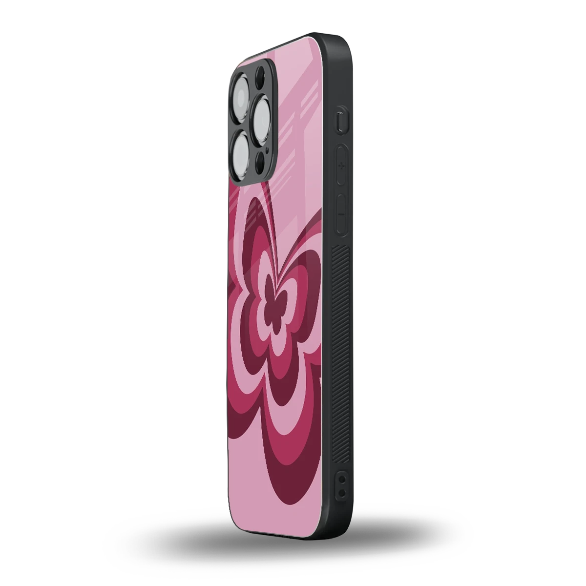 Y2K Magenta Butterfly iphone 15 pro max mobile cover | shockproof glass phone case