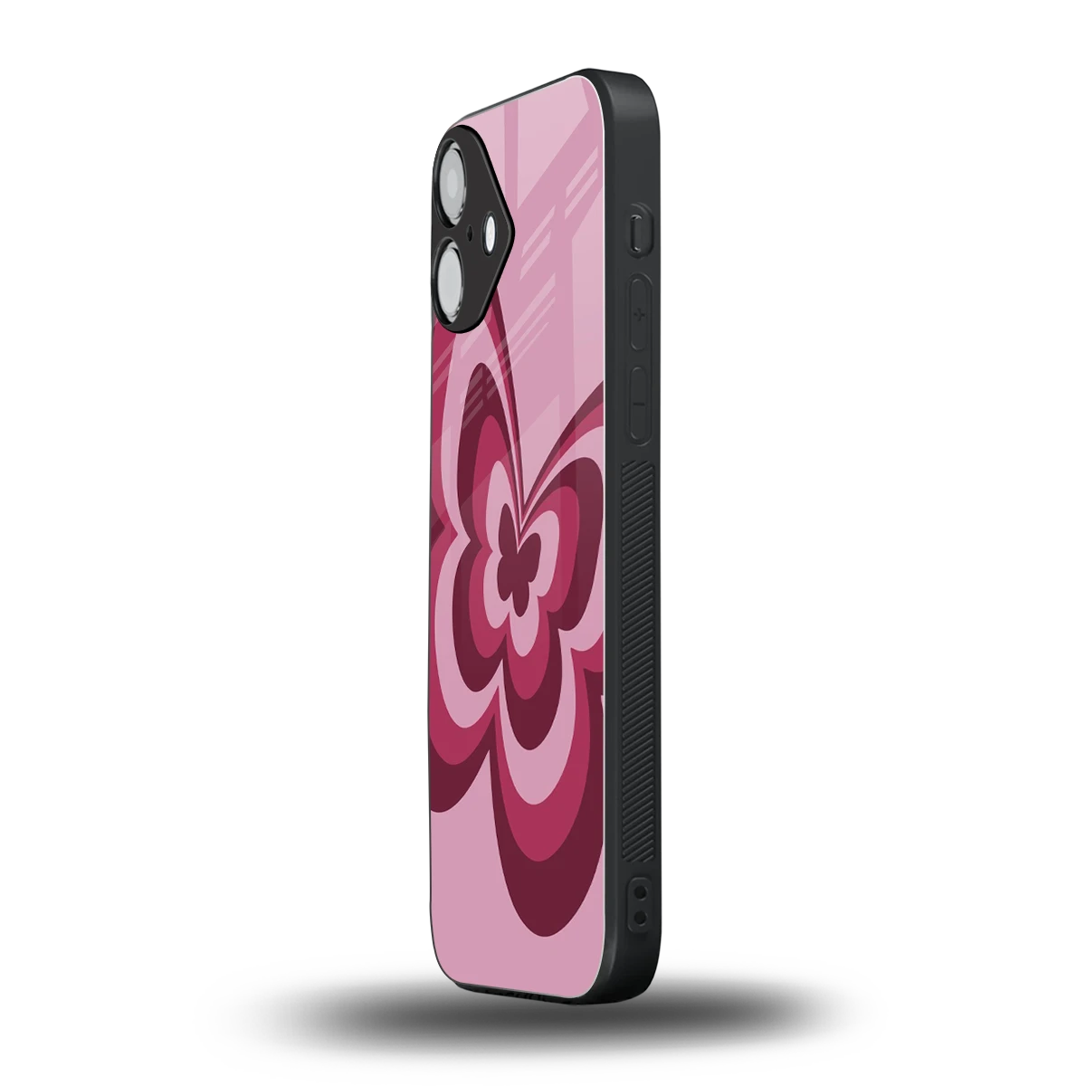 Y2K Magenta Butterfly iphone 16 plus mobile cover | shockproof glass phone case