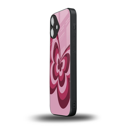 Y2K Magenta Butterfly iphone 16 plus mobile cover | shockproof glass phone case