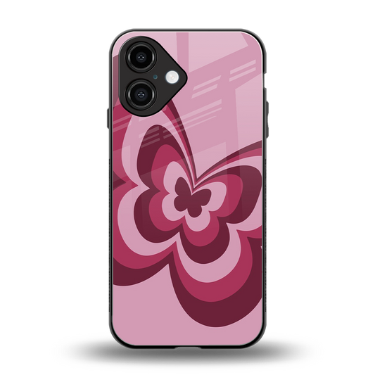 Y2K Magenta Butterfly Phone Case for Iphone 16 | Glass Case