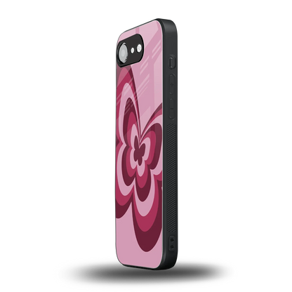 Y2K Magenta Butterfly iphone 16e mobile cover | shockproof glass phone case