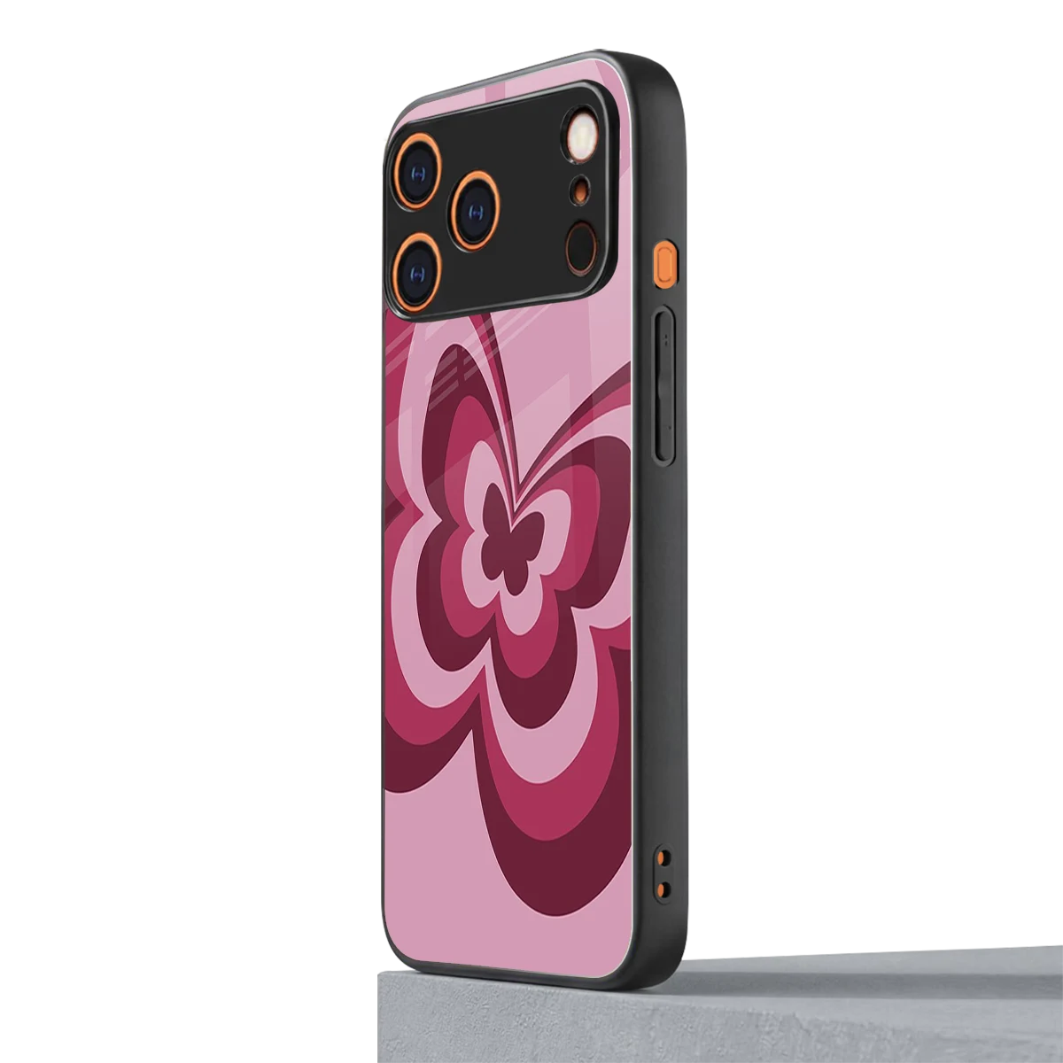 Y2K Magenta Butterfly iphone 17 pro mobile cover | shockproof glass phone case
