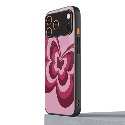 Y2K Magenta Butterfly iphone 17 pro mobile cover | shockproof glass phone case