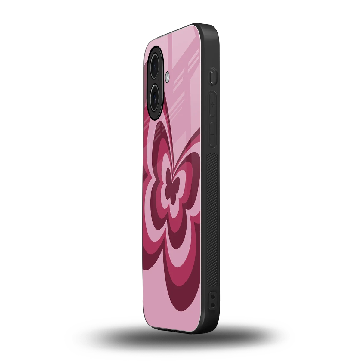 Y2K Magenta Butterfly iphone 17 mobile cover | shockproof glass phone case