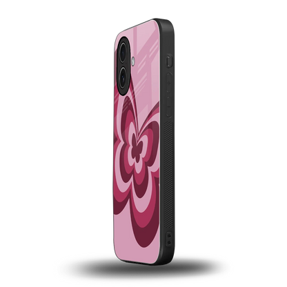 Y2K Magenta Butterfly iphone 17 mobile cover | shockproof glass phone case