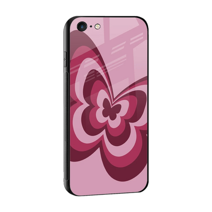 Y2K Magenta Butterfly sleek iphone 6s plus cover with tempered glass back and TPU edges
