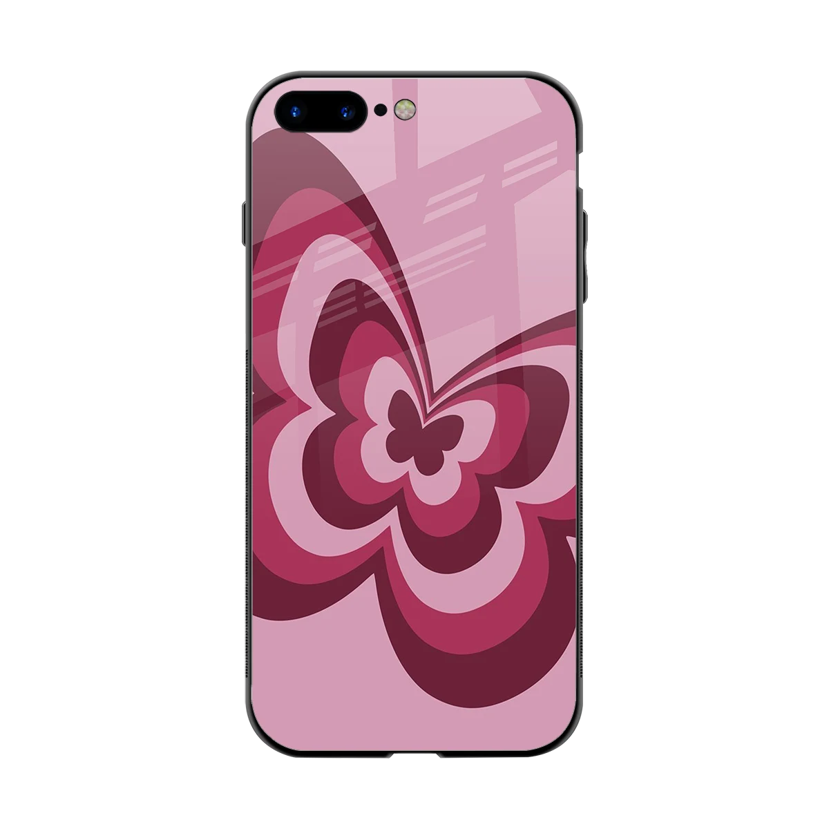 Y2K Magenta Butterfly back phone cover | glass case for iphone 8 plus