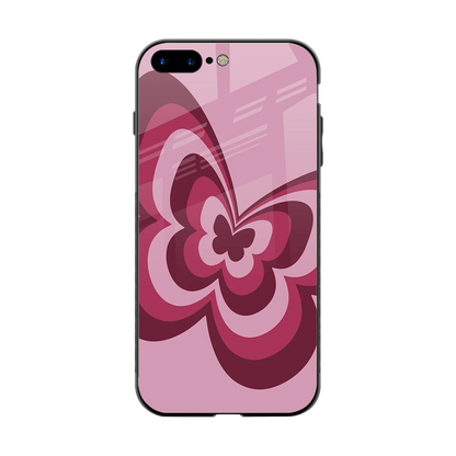 Y2K Magenta Butterfly back phone cover | glass case for iphone 8 plus