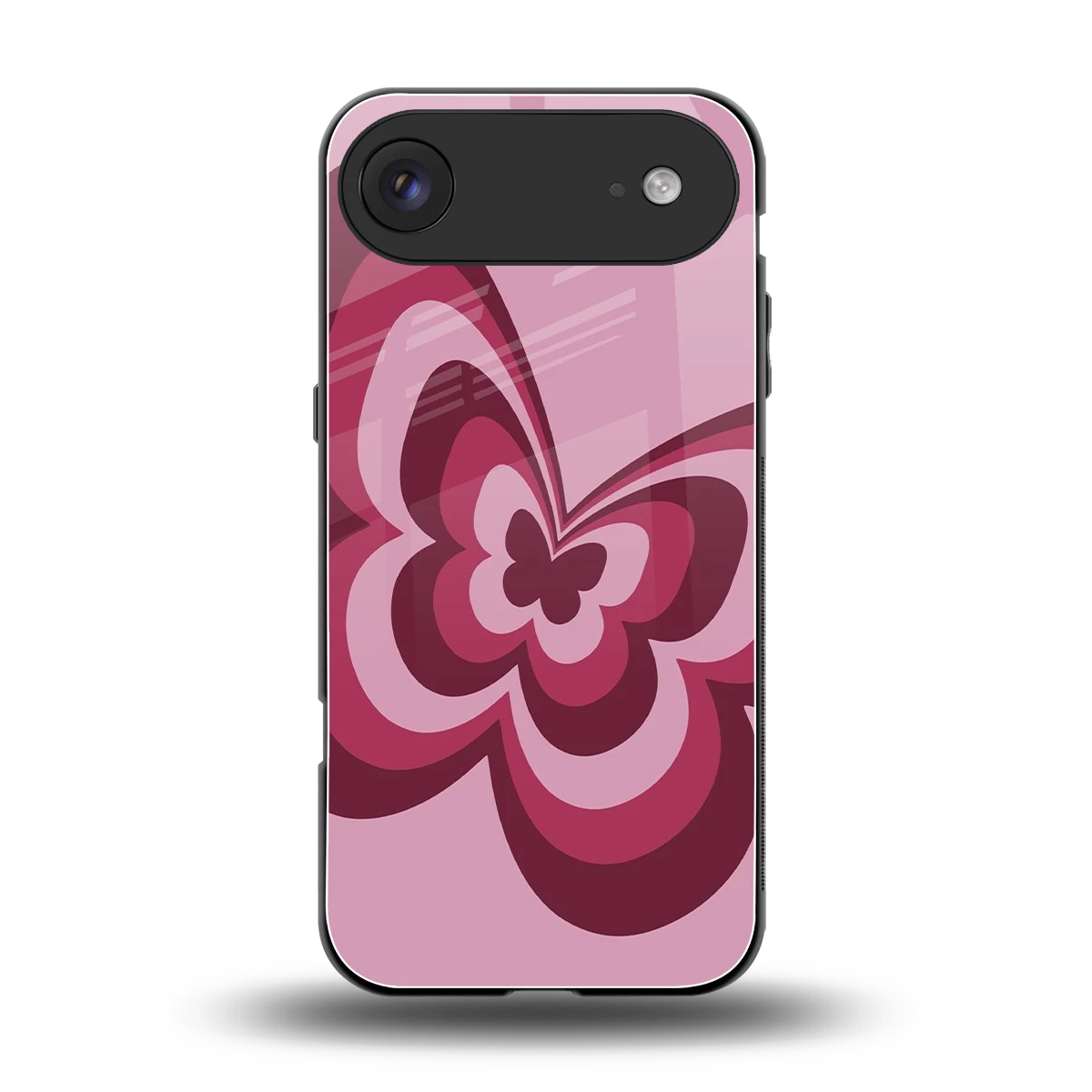 Y2K Magenta Butterfly back phone cover | glass case for iphone air