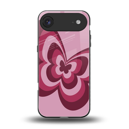 Y2K Magenta Butterfly back phone cover | glass case for iphone air