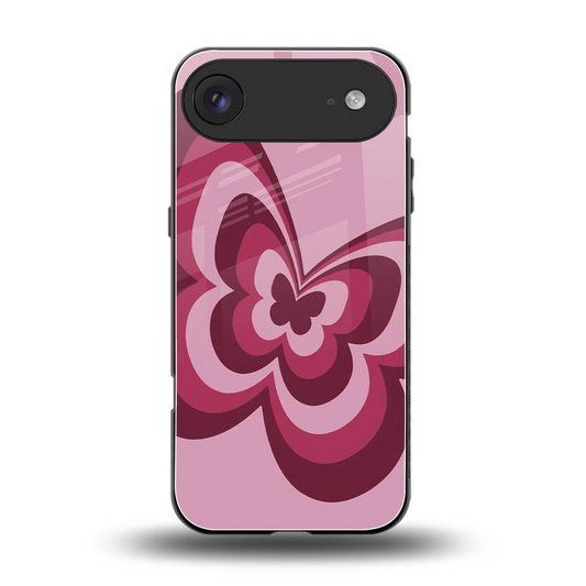 Y2K Magenta Butterfly back phone cover | glass case for iphone air