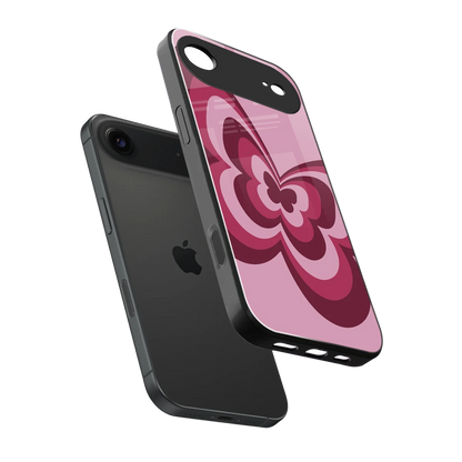 Y2K Magenta Butterfly sleek iphone air cover with tempered glass back and TPU edges