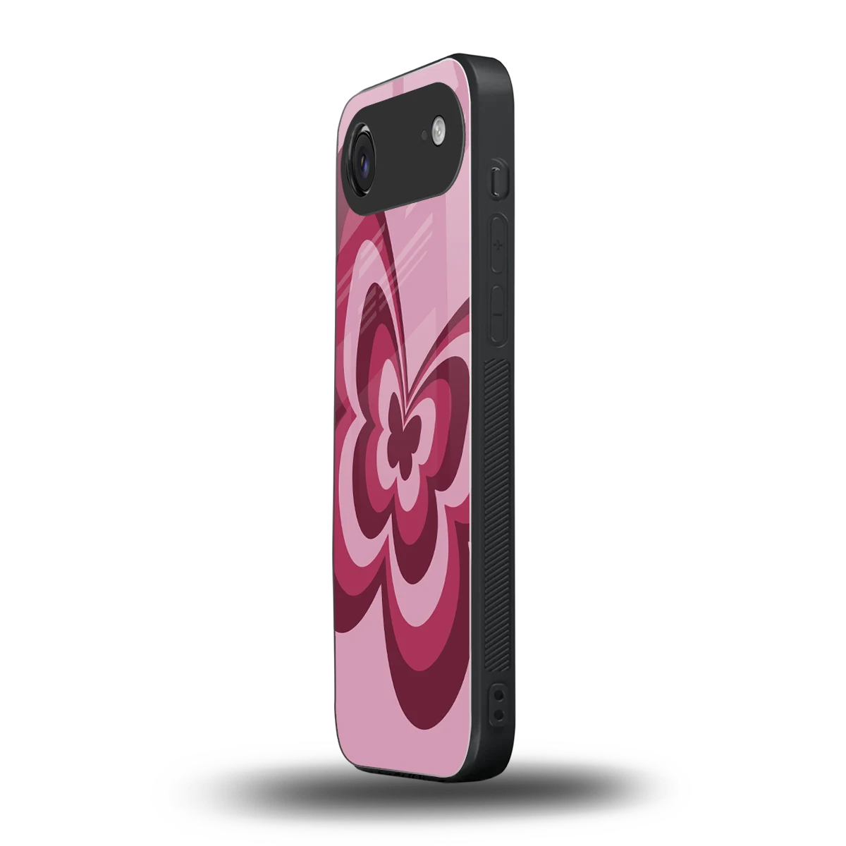 Y2K Magenta Butterfly iphone air mobile cover | shockproof glass phone case
