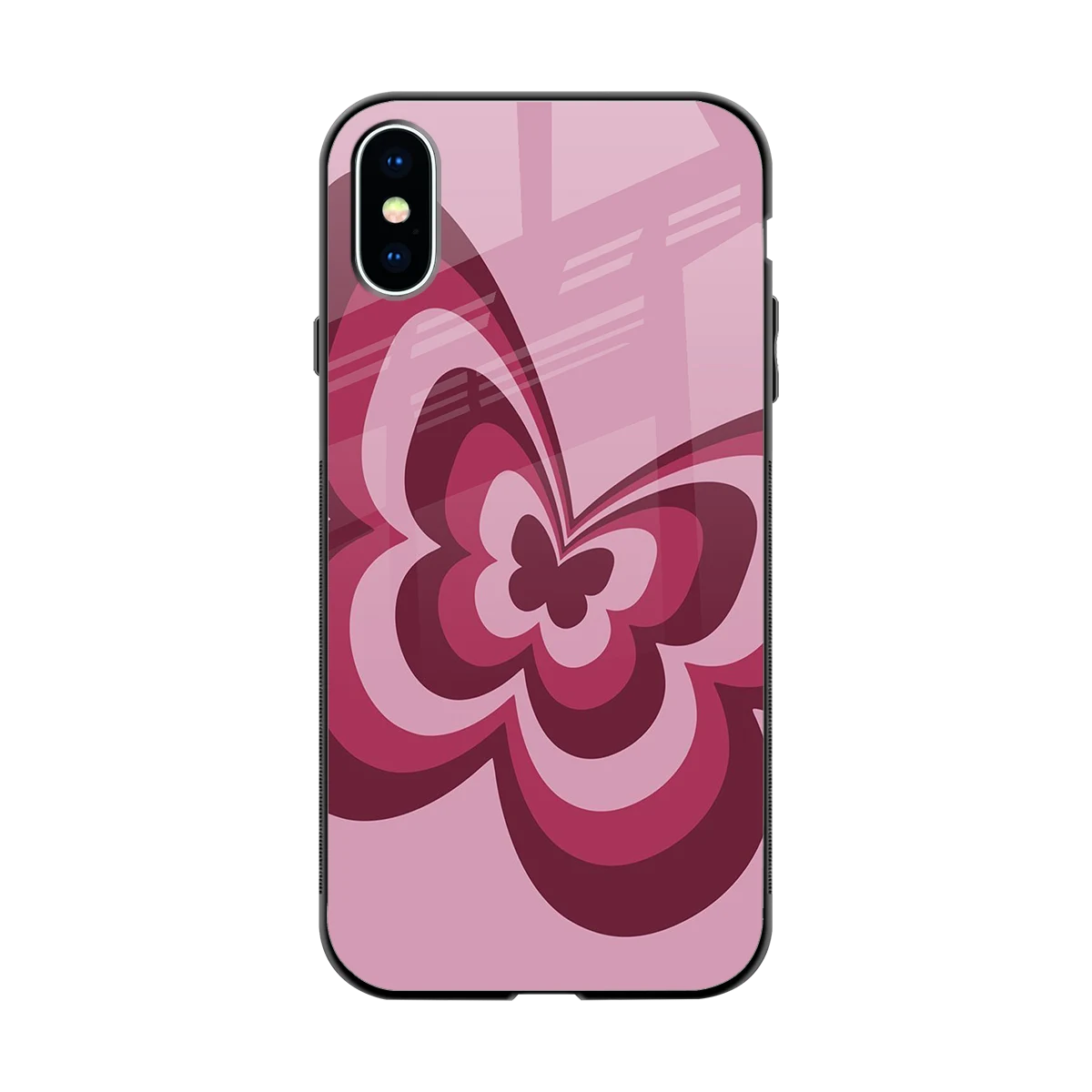 Y2K Magenta Butterfly back phone cover | glass case for iphone x
