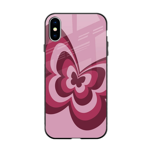 Y2K Magenta Butterfly back phone cover | glass case for iphone x