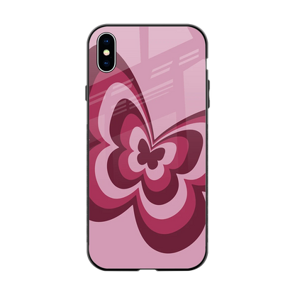 Y2K Magenta Butterfly back phone cover | glass case for iphone xs max