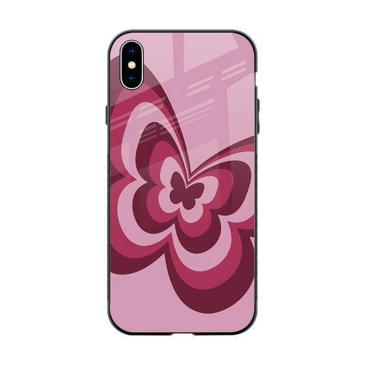 Y2K Magenta Butterfly back phone cover | glass case for iphone xs max