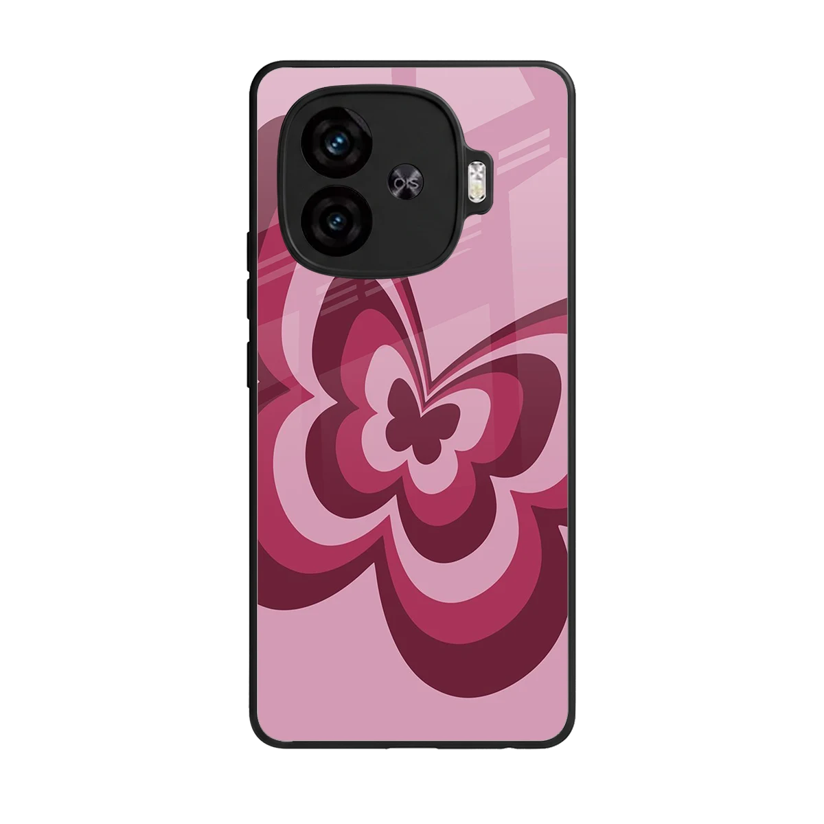 Y2K Magenta Butterfly back phone cover | glass case for iqoo neo 10r 5g