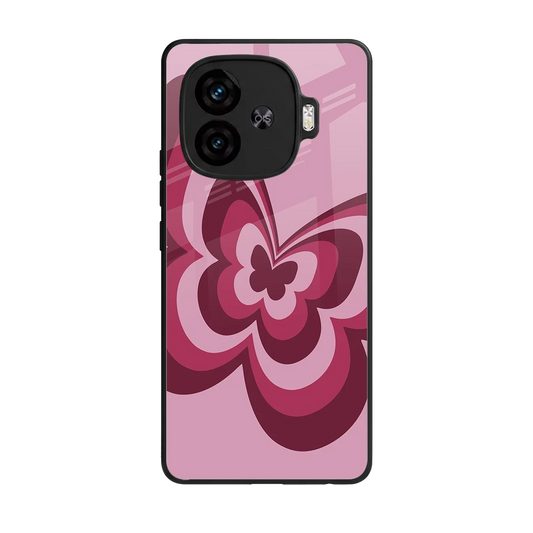 Y2K Magenta Butterfly back phone cover | glass case for iqoo neo 10r 5g