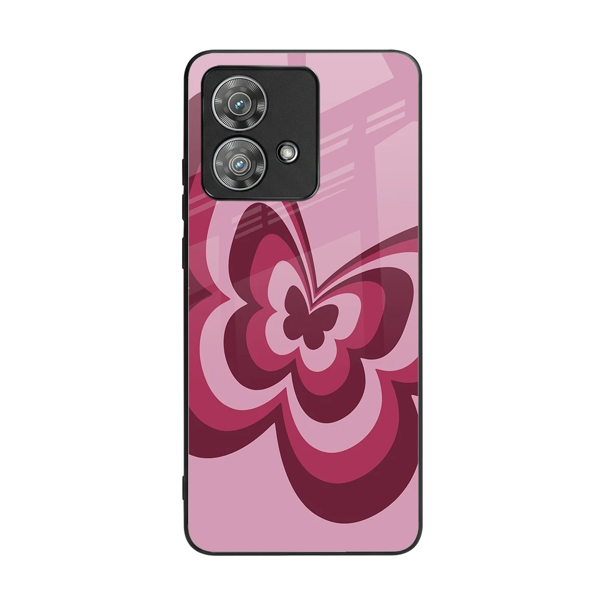 Y2K Magenta Butterfly back phone cover | glass case for motorola edge 40 neo 5g