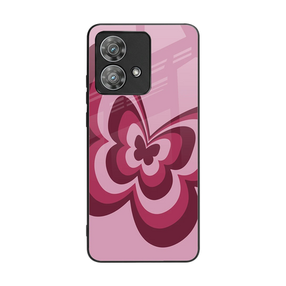 Y2K Magenta Butterfly back phone cover | glass case for motorola edge 40 neo 5g