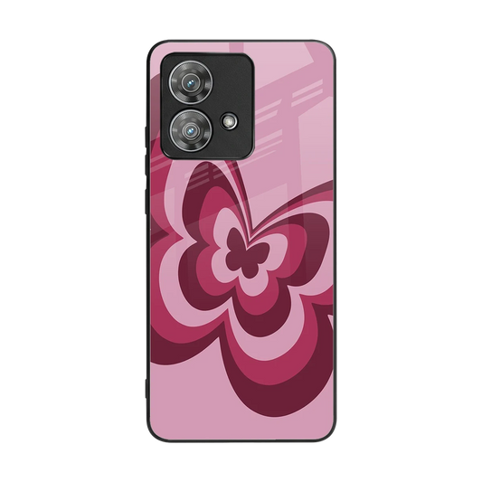 Y2K Magenta Butterfly back phone cover | glass case for motorola edge 40 neo 5g
