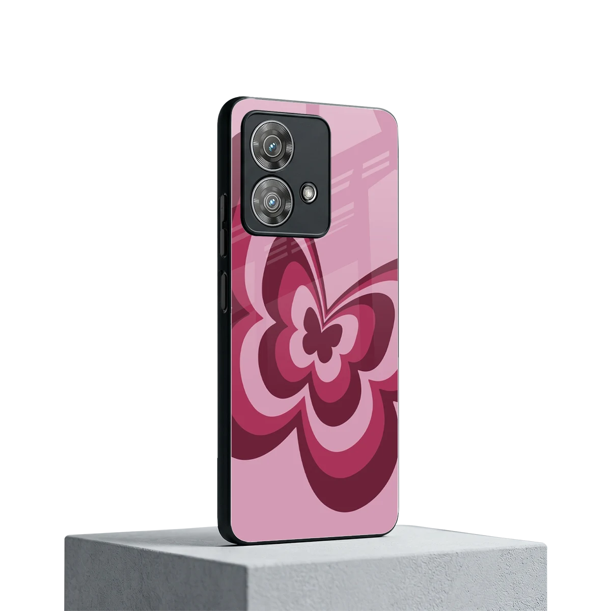 Y2K Magenta Butterfly motorola edge 40 neo 5g mobile cover | shockproof glass phone case