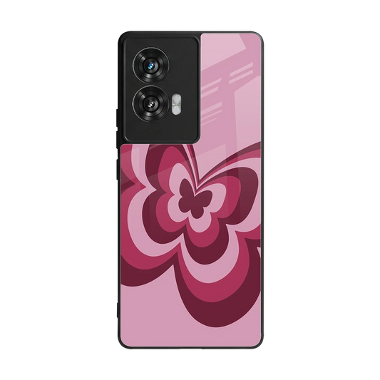 Y2K Magenta Butterfly back phone cover | glass case for motorola edge 50 fusion