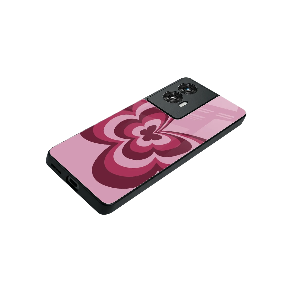 Y2K Magenta Butterfly stylish phone case for motorola edge 50 fusion | glossy glass and slim fit