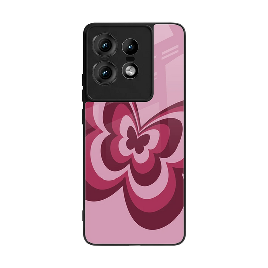 Y2K Magenta Butterfly back phone cover | glass case for motorola edge 50 pro