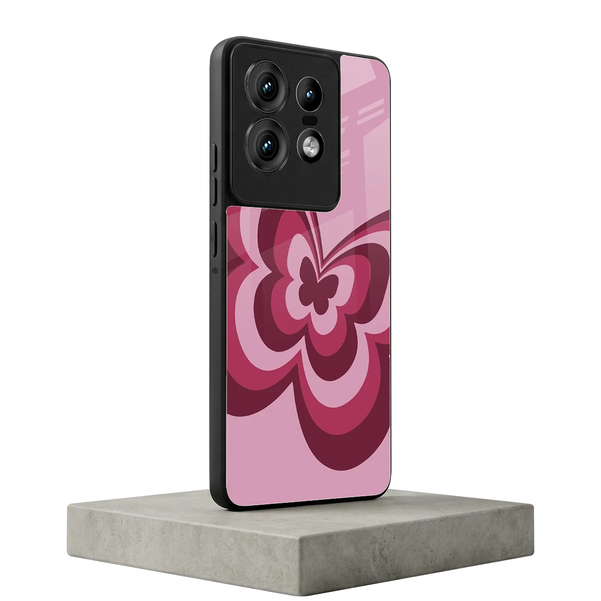 Y2K Magenta Butterfly motorola edge 50 pro mobile cover | shockproof glass phone case