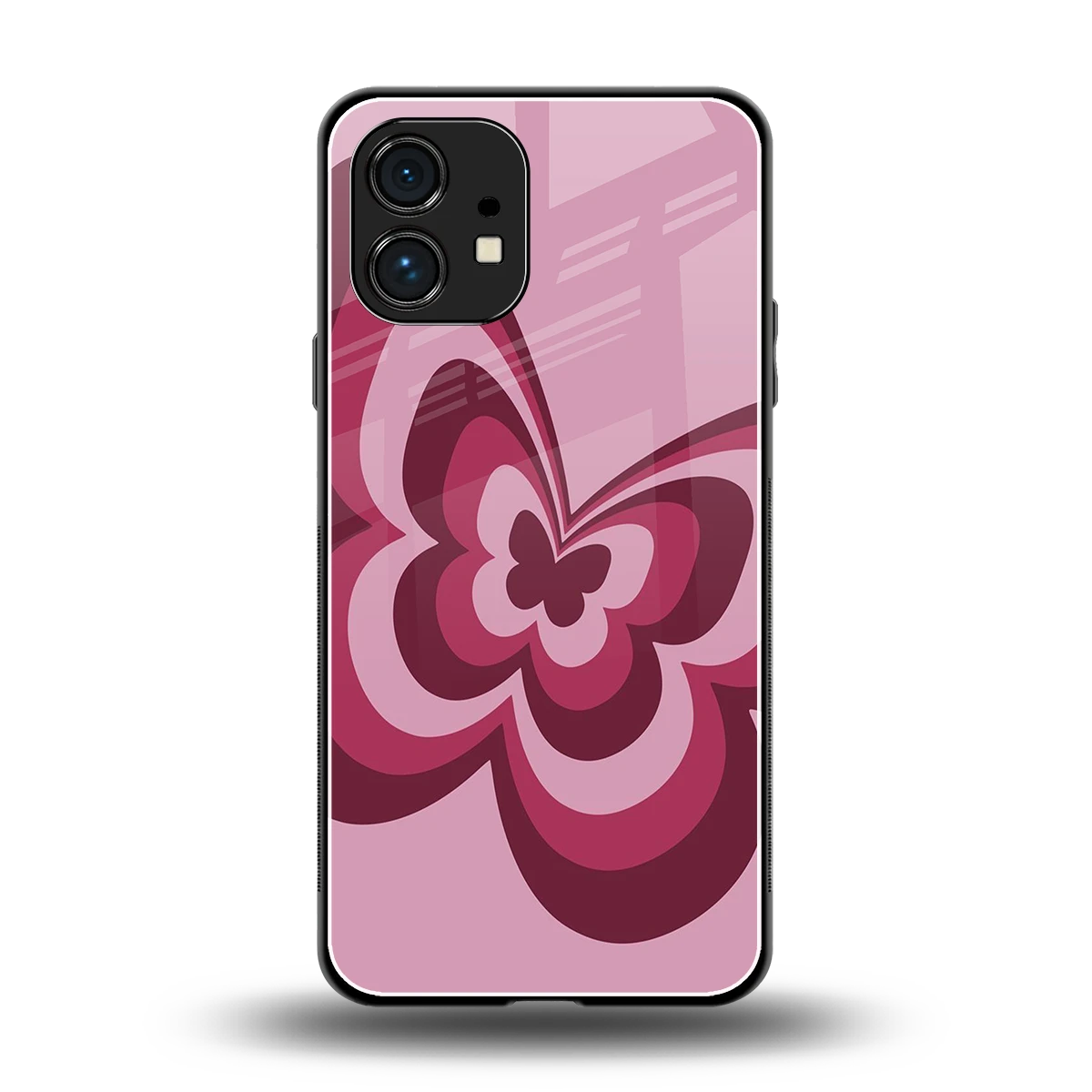 Y2K Magenta Butterfly back phone cover | glass case for nothing phone 1