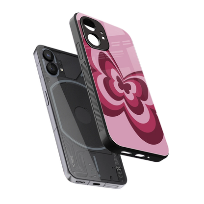 Y2K Magenta Butterfly sleek nothing phone 1 cover with tempered glass back and TPU edges