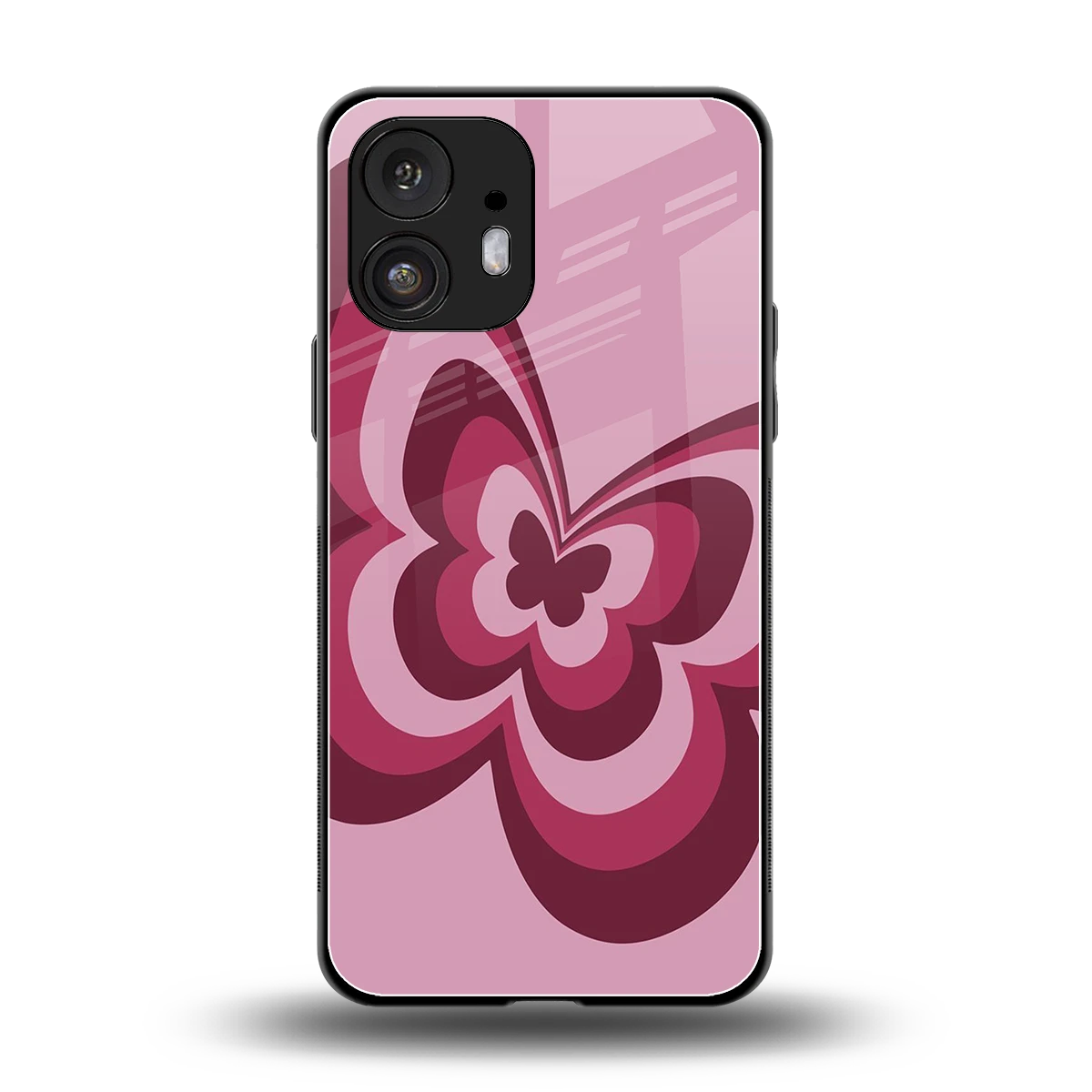 Y2K Magenta Butterfly back phone cover | glass case for nothing phone 2