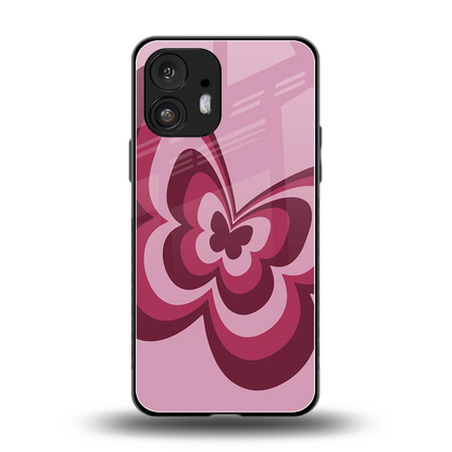 Y2K Magenta Butterfly back phone cover | glass case for nothing phone 2