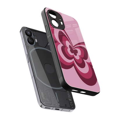 Y2K Magenta Butterfly sleek nothing phone 2 cover with tempered glass back and TPU edges