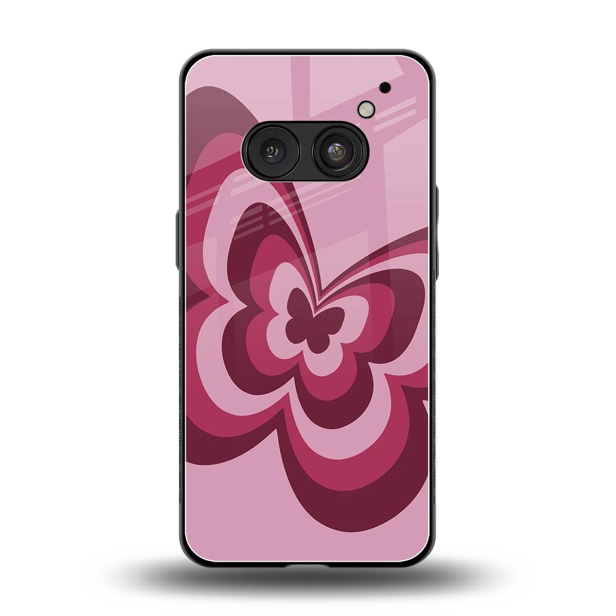 Y2K Magenta Butterfly back phone cover | glass case for nothing phone 2a