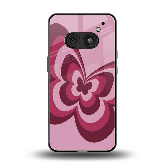 Y2K Magenta Butterfly back phone cover | glass case for nothing phone 2a