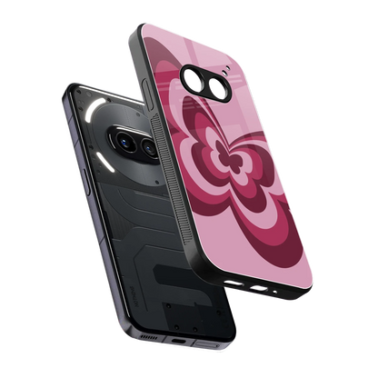 Y2K Magenta Butterfly sleek nothing phone 2a cover with tempered glass back and TPU edges