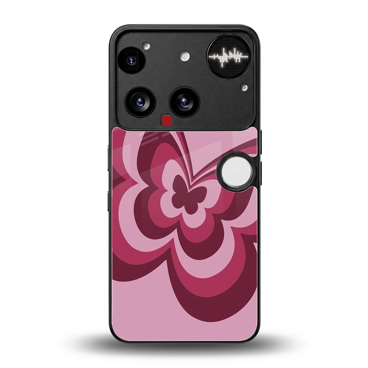 Y2K Magenta Butterfly back phone cover | glass case for nothing phone 3