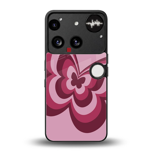 Y2K Magenta Butterfly back phone cover | glass case for nothing phone 3