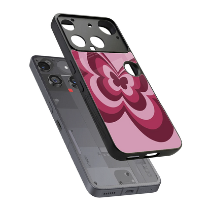 Y2K Magenta Butterfly sleek nothing phone 3 cover with tempered glass back and TPU edges