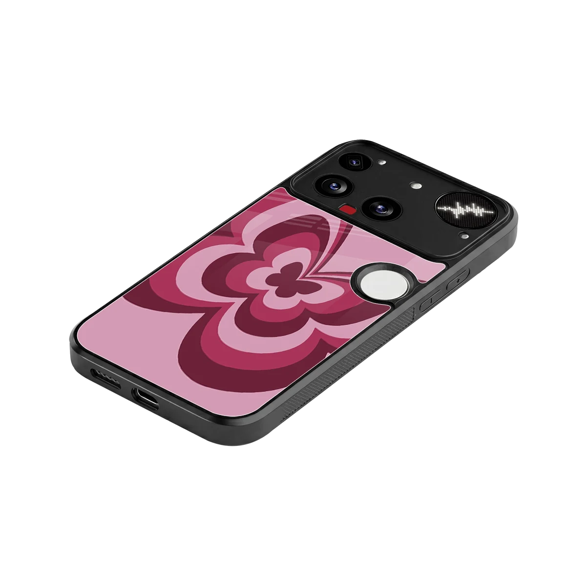 Y2K Magenta Butterfly stylish phone case for nothing phone 3 | glossy glass and slim fit