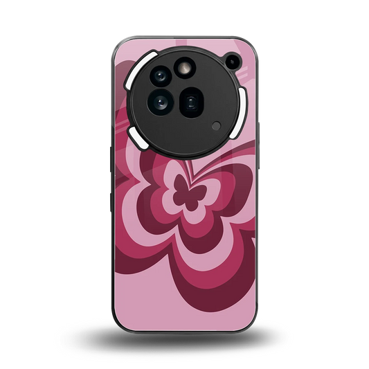 Y2K Magenta Butterfly back phone cover | glass case for nothing phone 3a pro