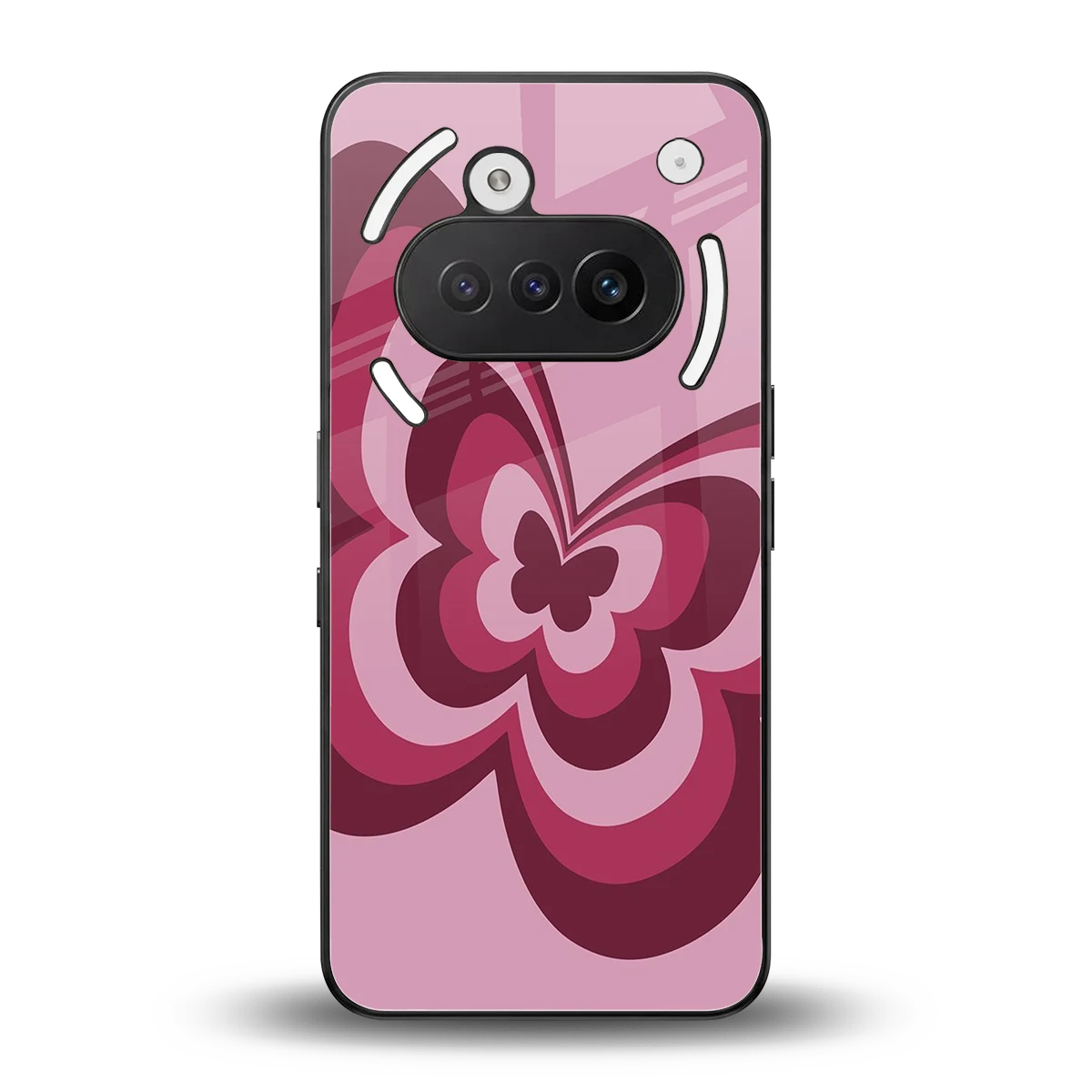 Y2K Magenta Butterfly back phone cover | glass case for nothing phone 3a