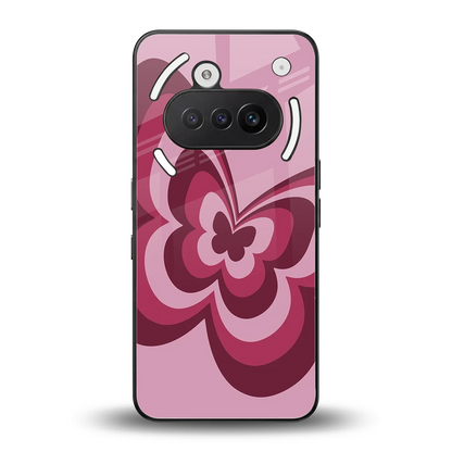 Y2K Magenta Butterfly back phone cover | glass case for nothing phone 3a
