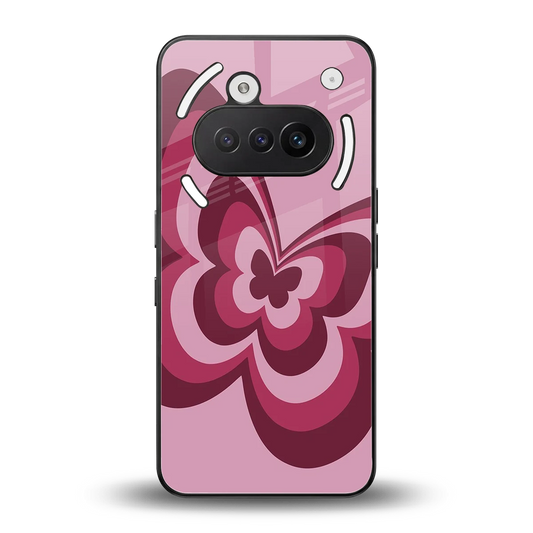 Y2K Magenta Butterfly back phone cover | glass case for nothing phone 3a