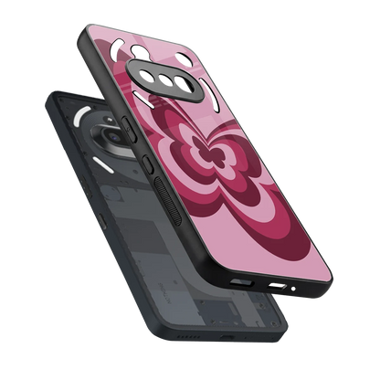 Y2K Magenta Butterfly sleek nothing phone 3a cover with tempered glass back and TPU edges